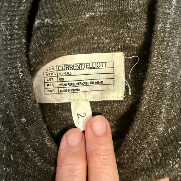 Current Olive Knit Cold Shoulder Wool Sweater Size XS - Picture 4 of 7